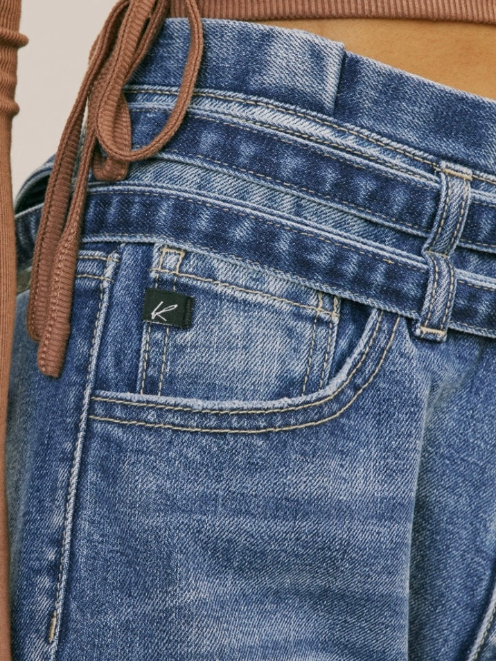 Promise Belted Paperbag Waist Jeans