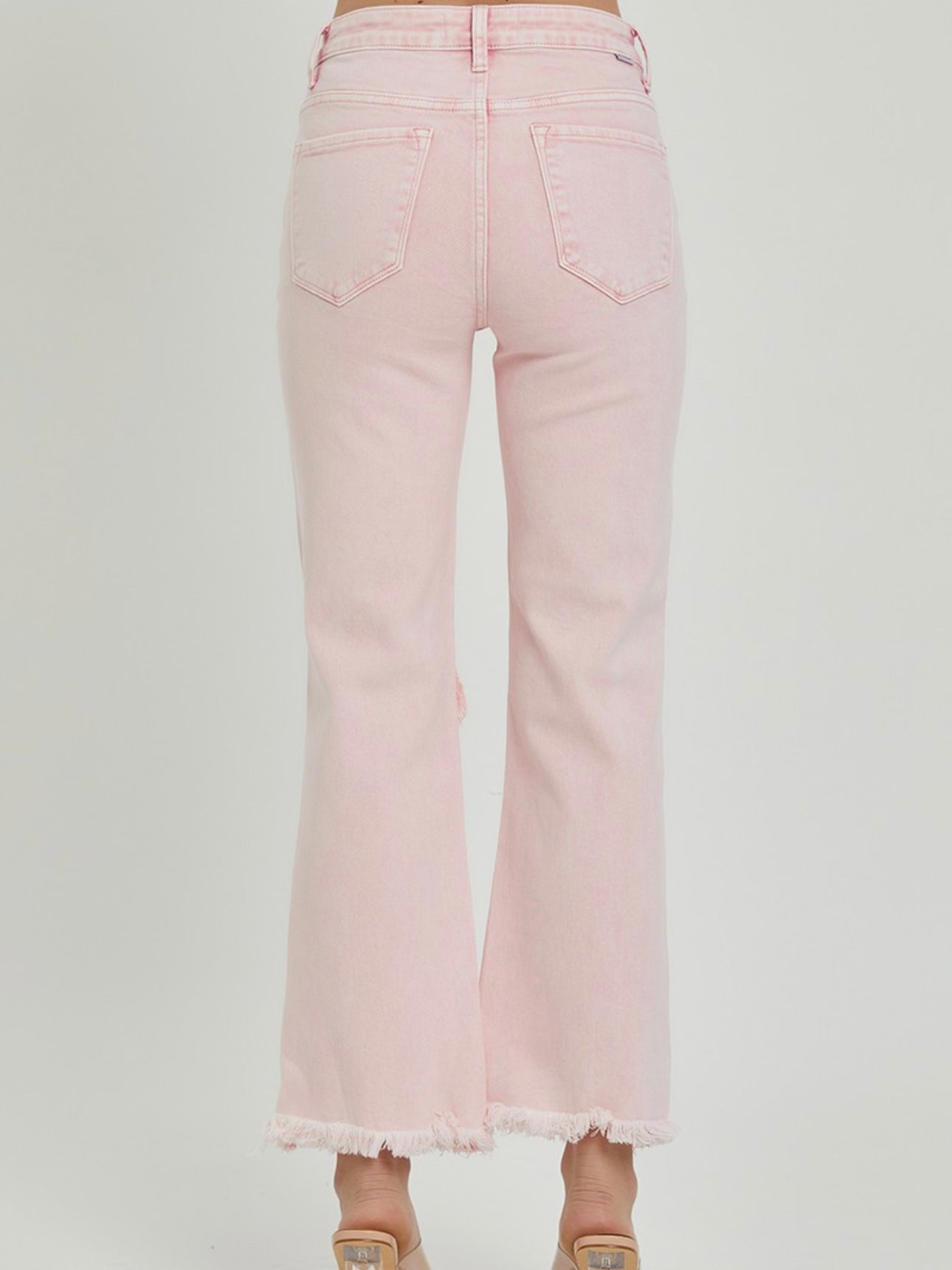 Acid Pink Distressed Jeans