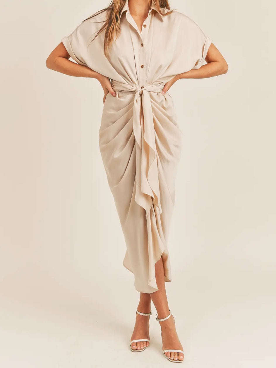 Tie Front Shirt Dress
