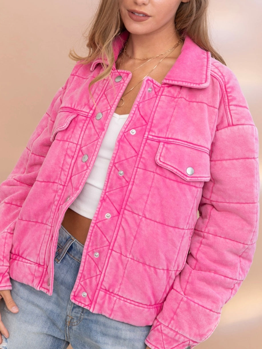 Stone Washed Quilted Jacket