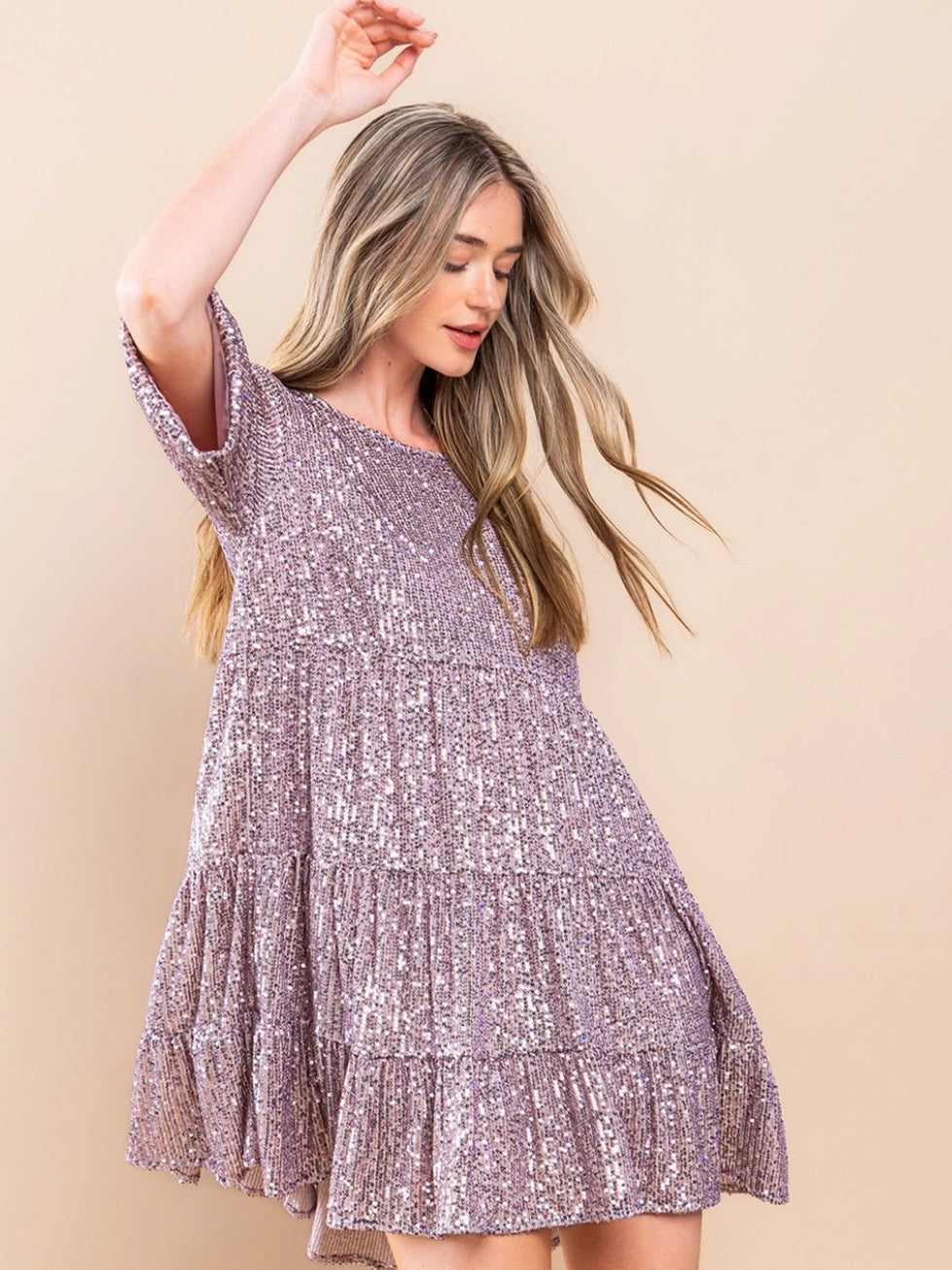 Sequin Babydoll Dress