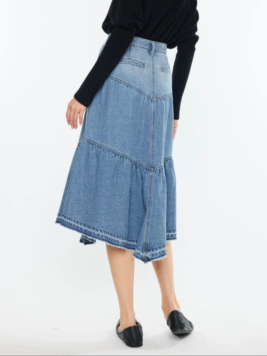 Hills Ranch Ruffle Denim Skirt