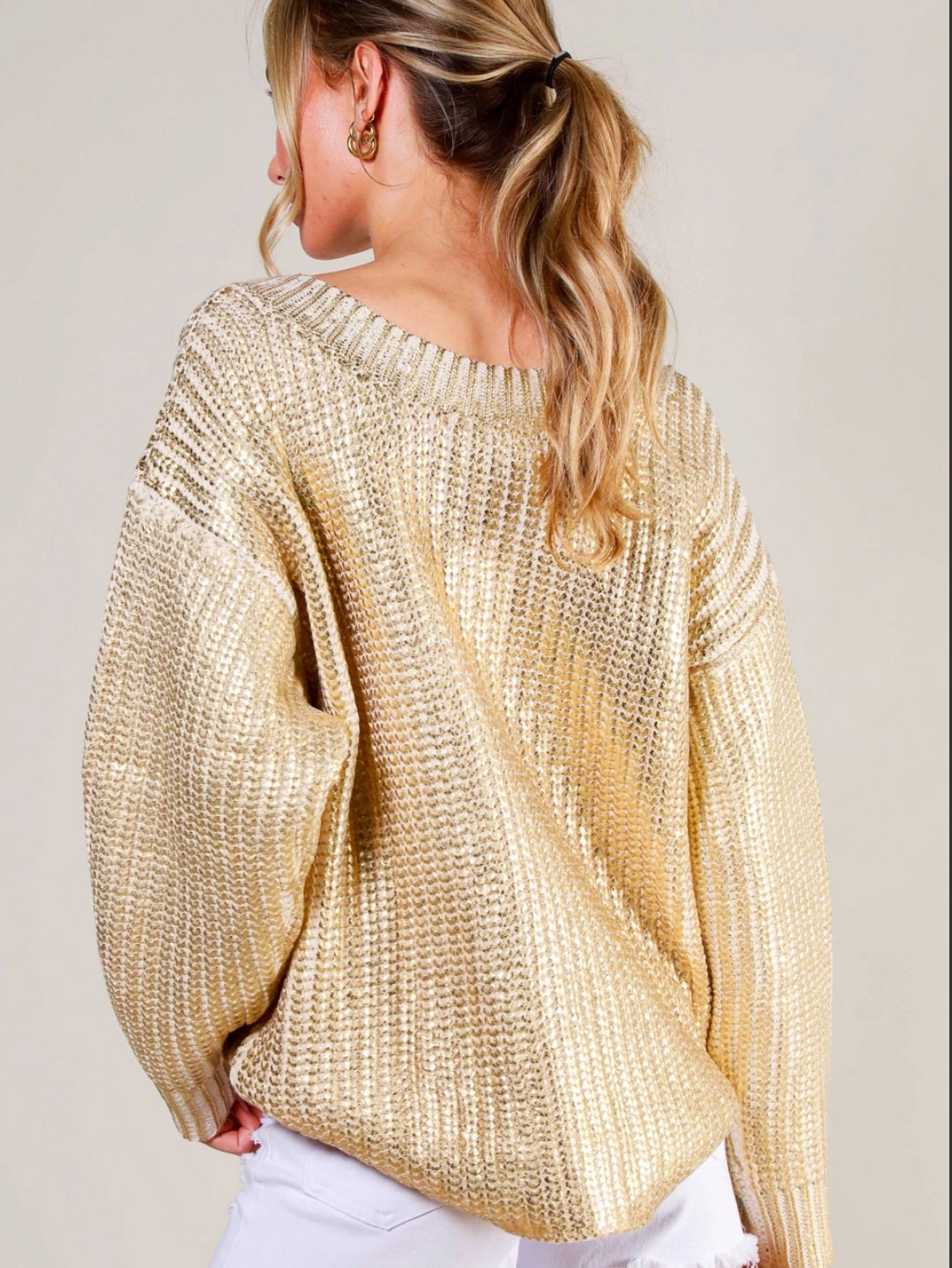 Metallic Gold Sweater