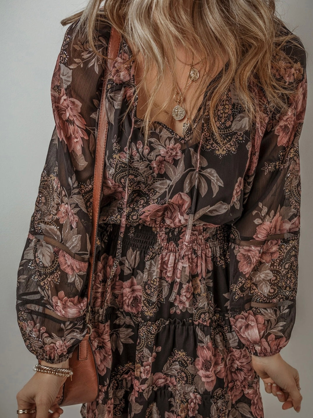 Deep Floral Vintage Dress