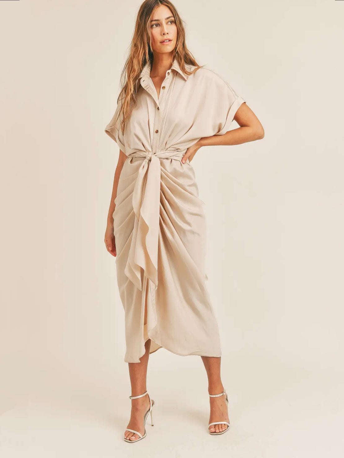 Tie Front Shirt Dress