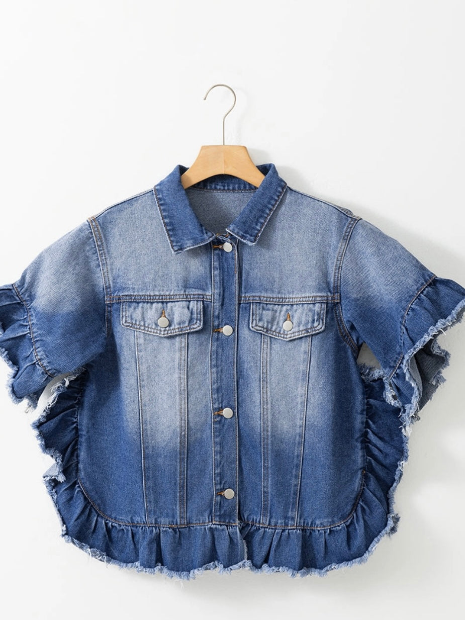 Raw + Ruffled Jean Jacket