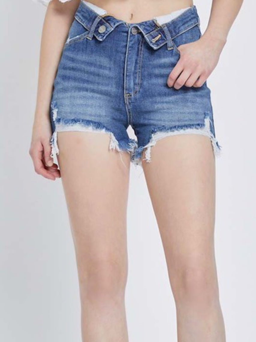 The Folded Waist Jean Shorts