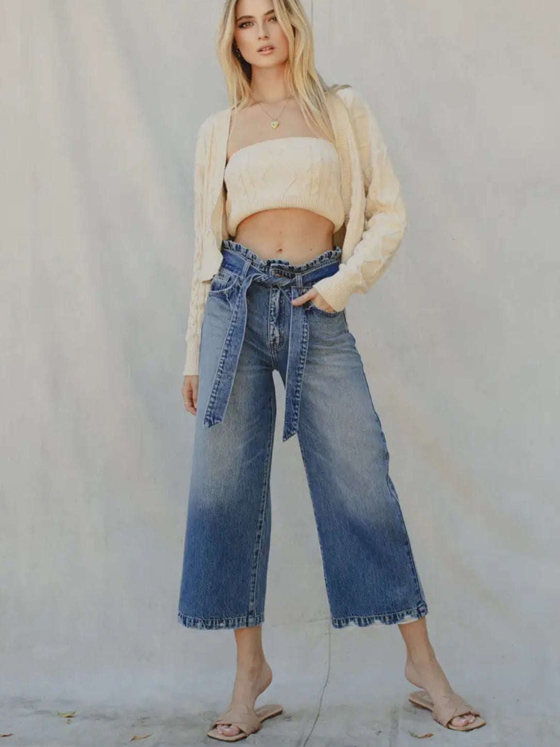 Kancan Paperbag Wide Leg Jeans