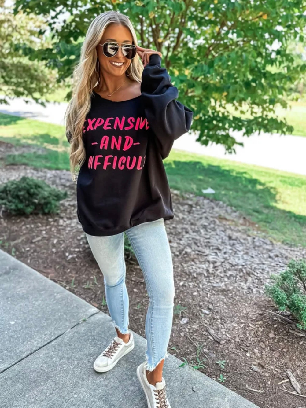 Expensive & Difficult Off Shoulder Sweatshirt