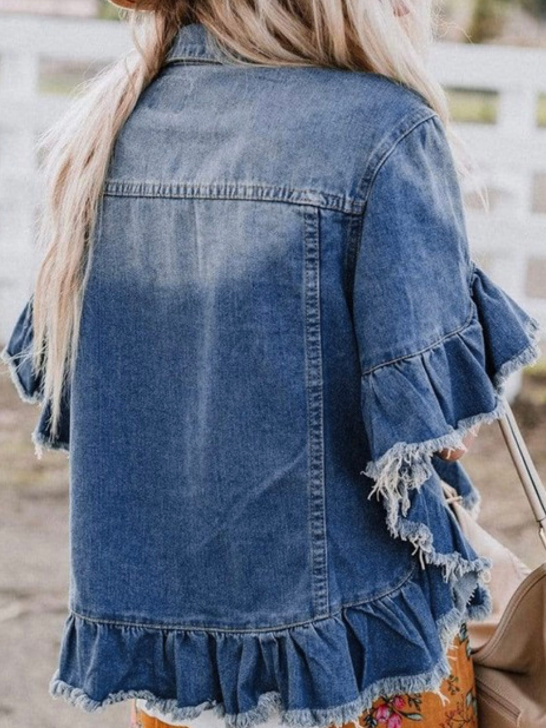 Raw + Ruffled Jean Jacket