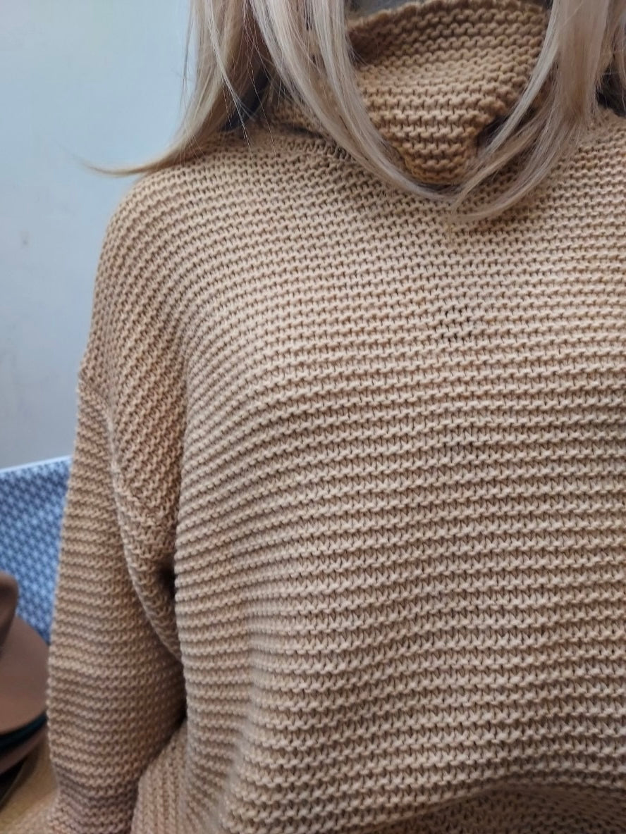 Beige Turtleneck Sweater