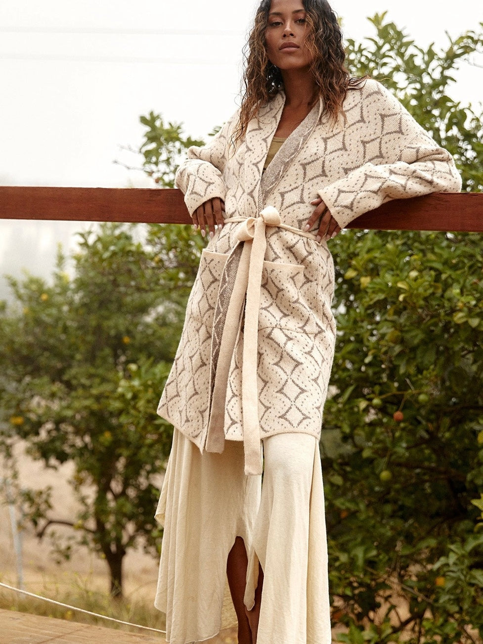 Diamond Jacquard Cardigan