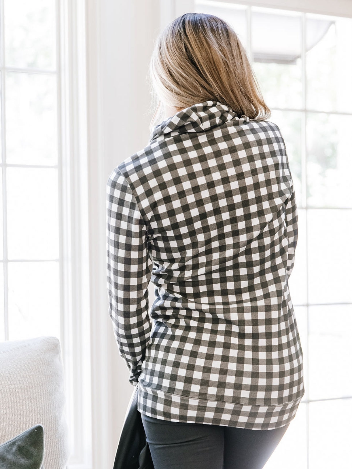 Plaid Love Cowlneck Sweatshirt