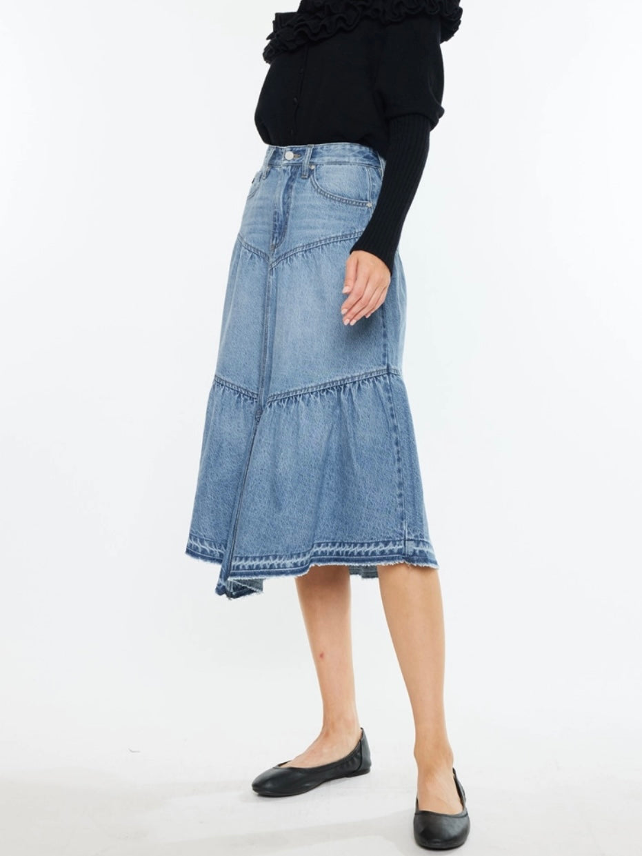 Hills Ranch Ruffle Denim Skirt