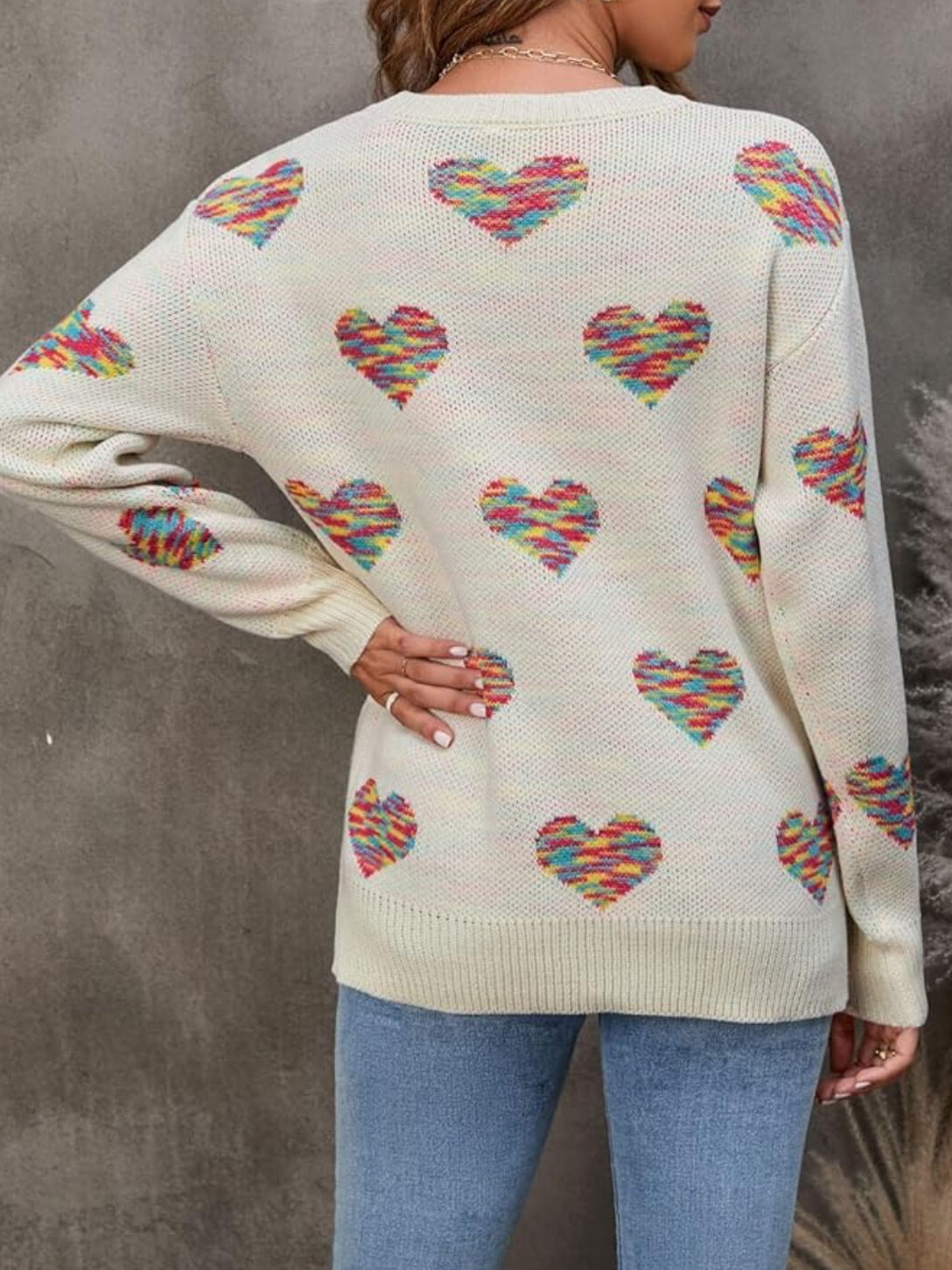 Multicolor Heart Sweater