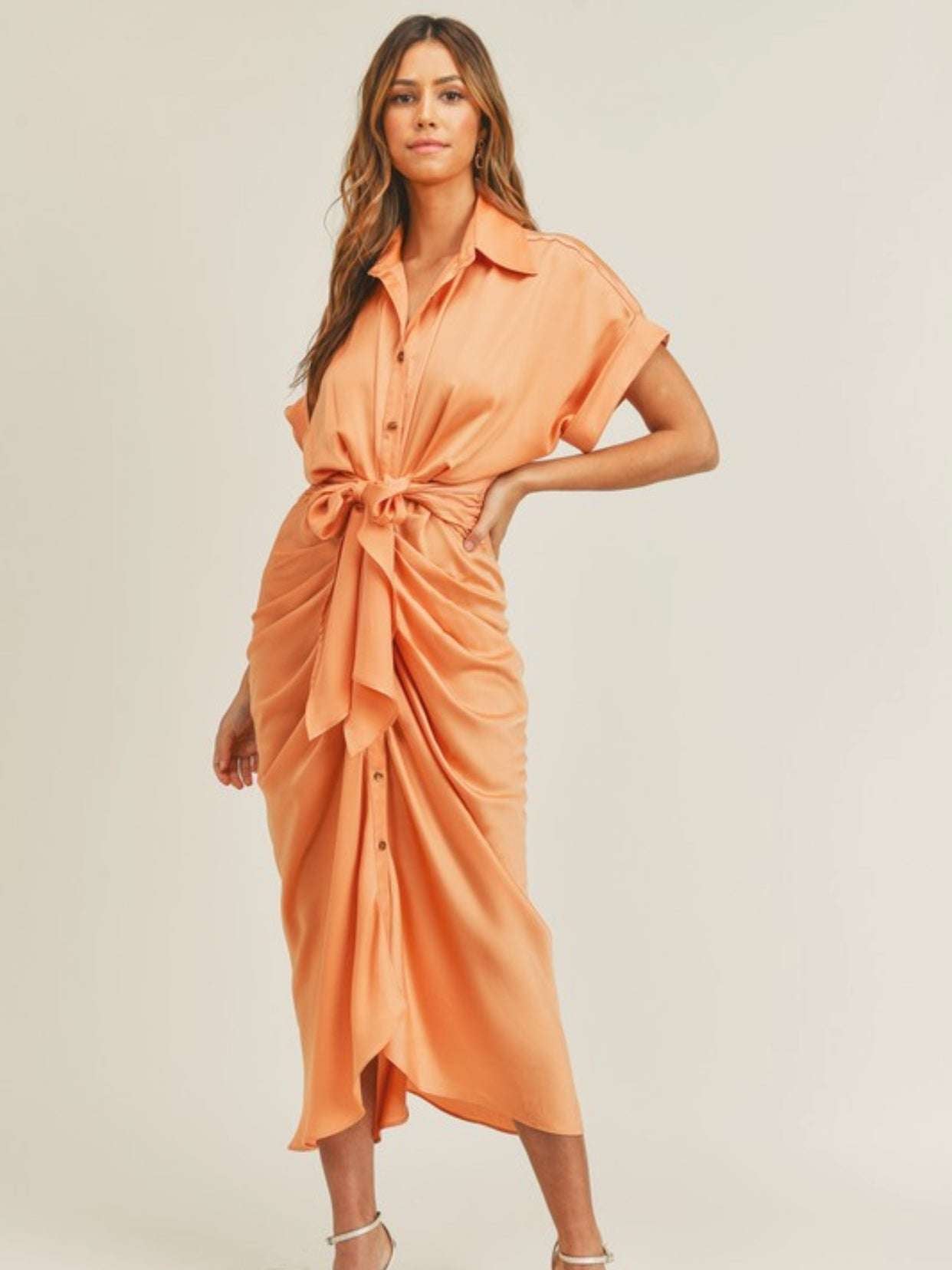 Tie Front Shirt Dress