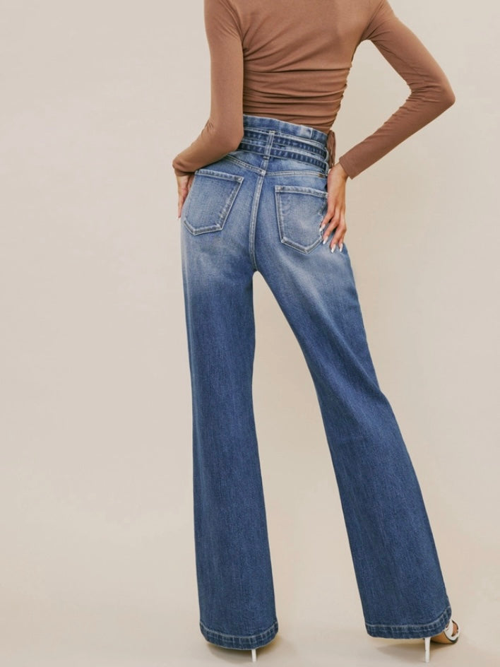 Promise Belted Paperbag Waist Jeans