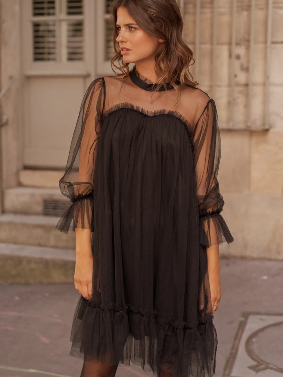 Bardot Tulle Mini Dress