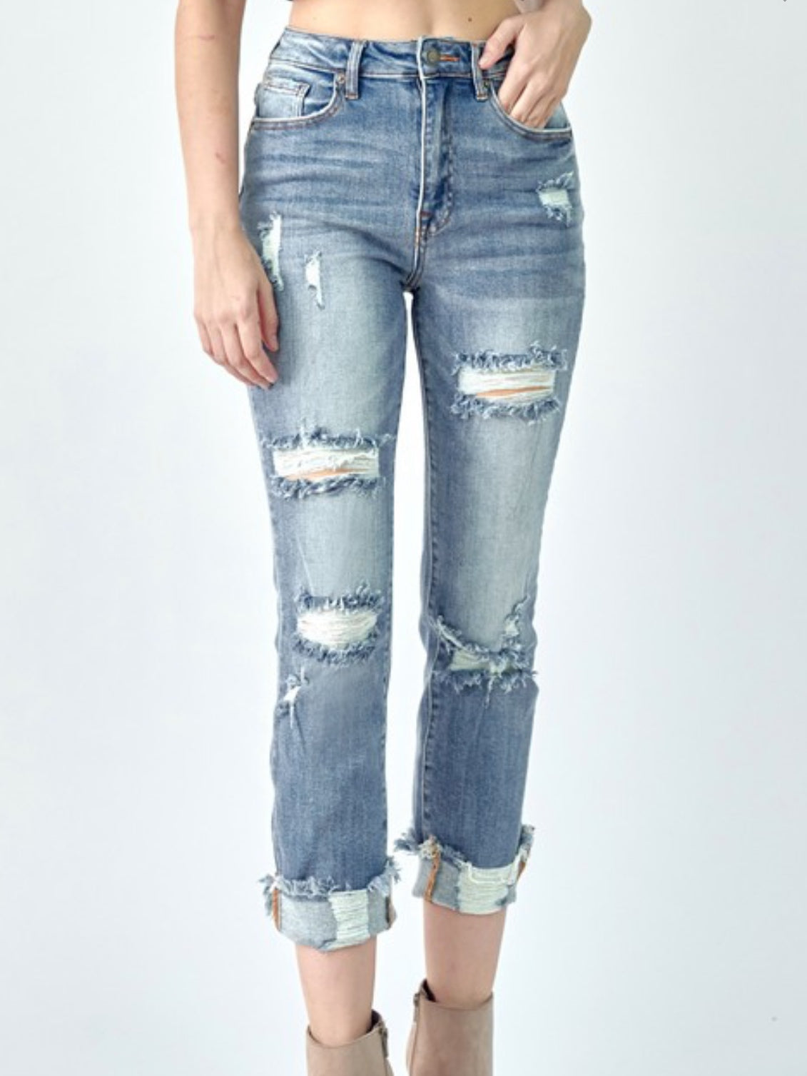 Turn It Up Distressed Jeans
