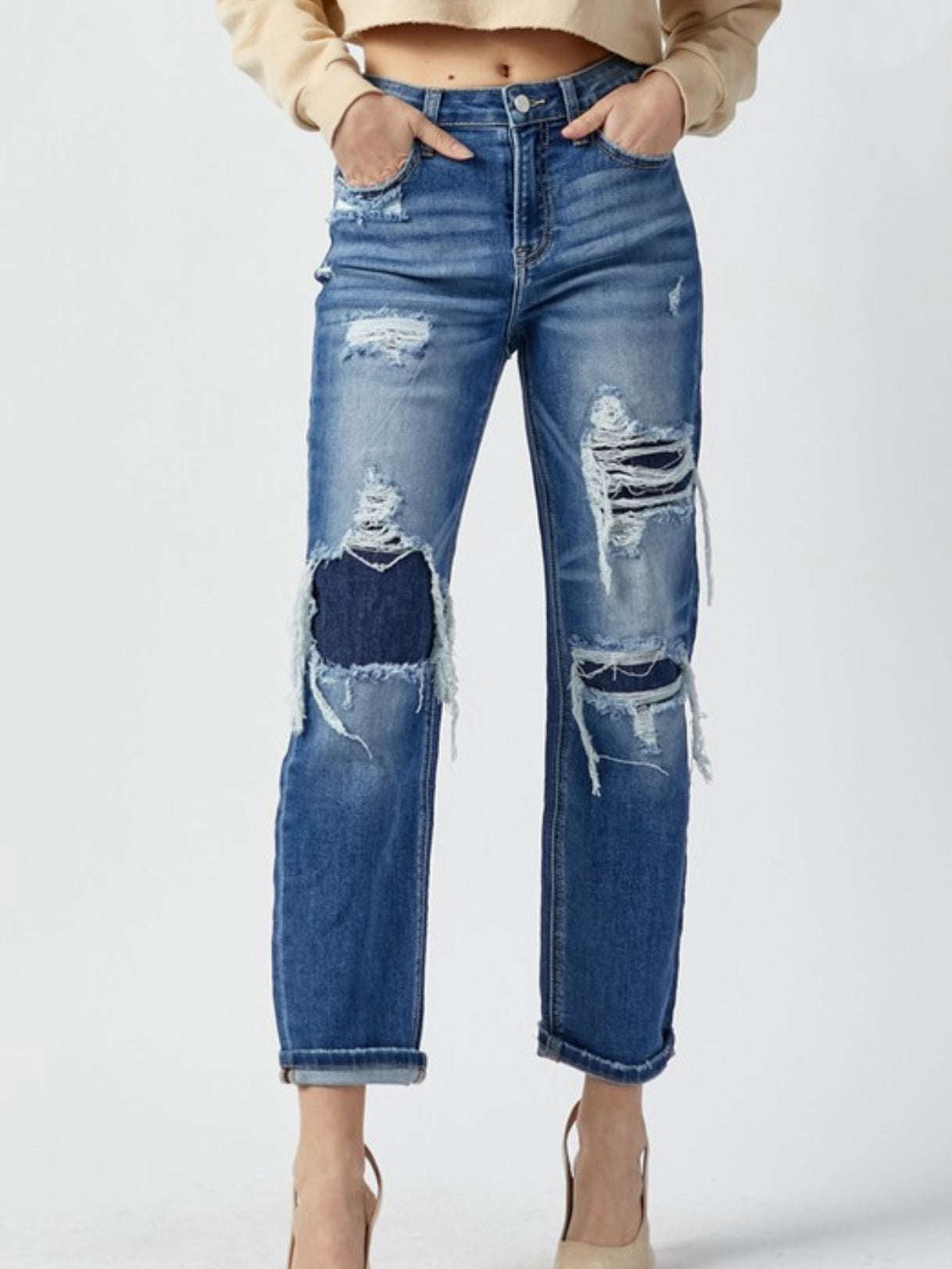 Lourdes Distressed Denim Jeans